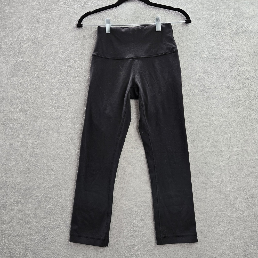 Lululemon Women Activewear Pants 4 Black Leggings Wunder Under Crop 22" Inseam